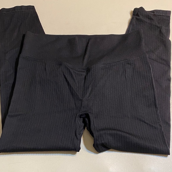 PINK Victoria's Secret Pants - PINK Victoria's Secret Ribbed High-Waist Black Leggings